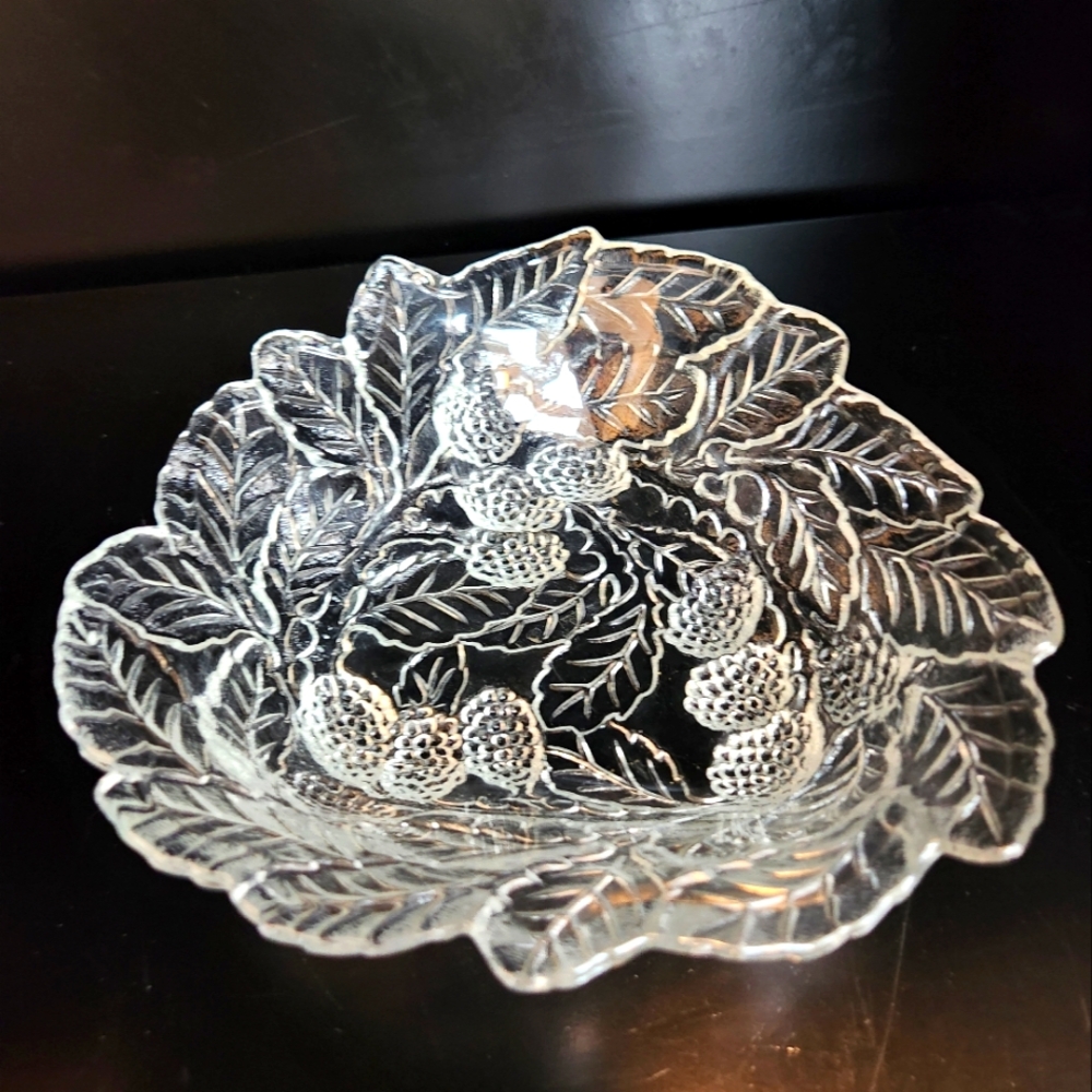 Indiana Glass Logenberry Depression Clear Glass Bon Bon Bowl